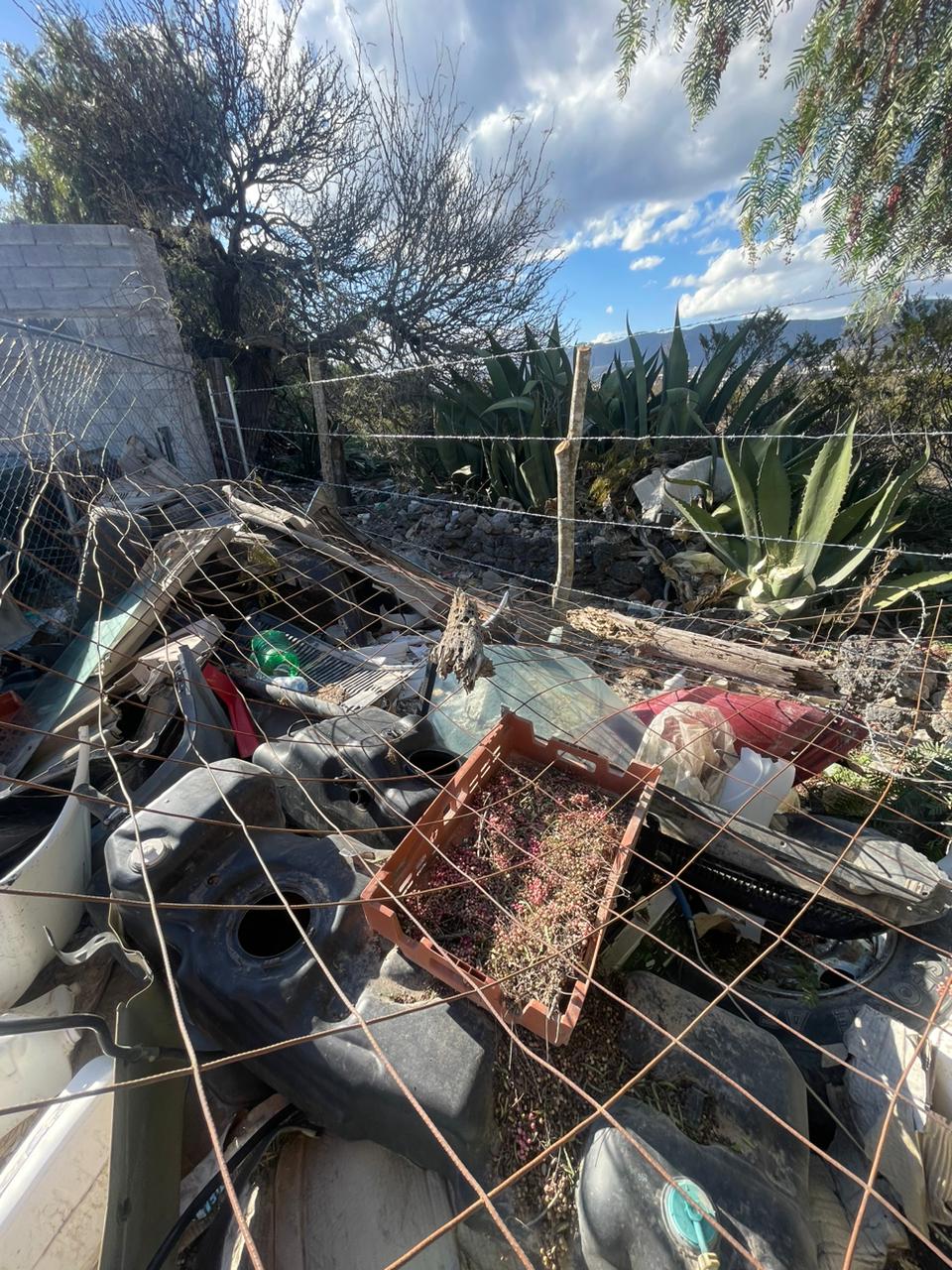 Instalación de alambre de púas en terreno